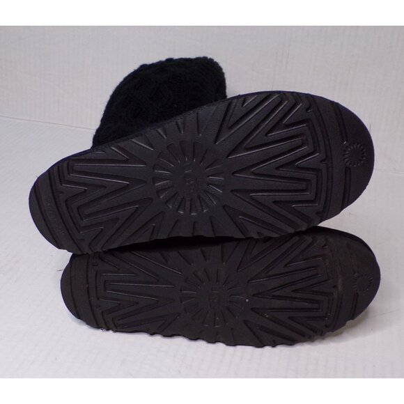 🆕UGG Classic Cardi Cable Knit Boot 8 Black - Picture 10 of 12